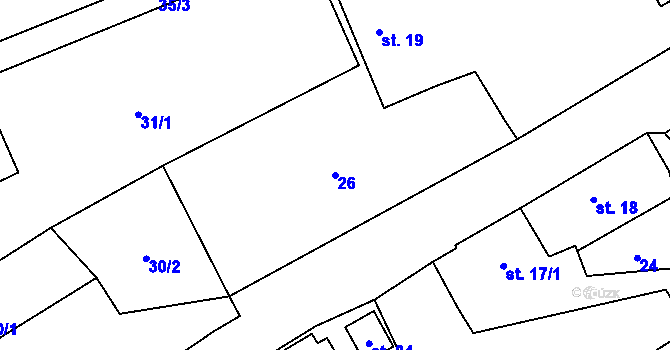 Parcela st. 26 v KÚ Chomle, Katastrální mapa