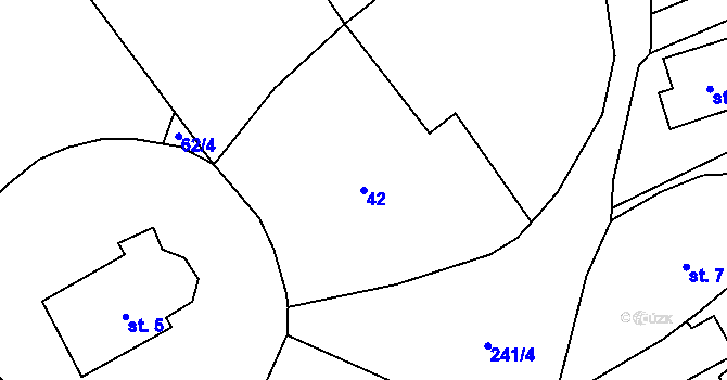 Parcela st. 42 v KÚ Chomle, Katastrální mapa
