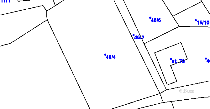 Parcela st. 46/4 v KÚ Chomle, Katastrální mapa
