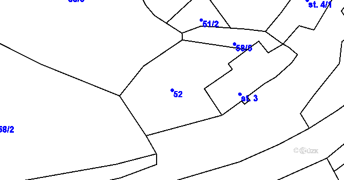 Parcela st. 52 v KÚ Chomle, Katastrální mapa