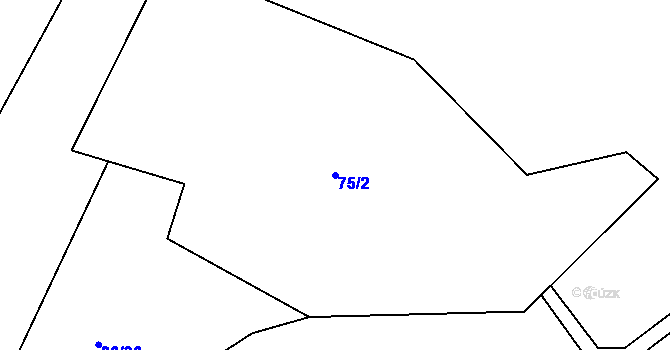 Parcela st. 75/2 v KÚ Chomle, Katastrální mapa