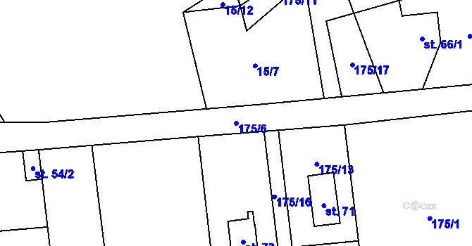 Parcela st. 175/6 v KÚ Chomle, Katastrální mapa