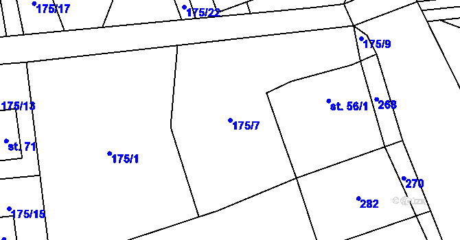 Parcela st. 175/7 v KÚ Chomle, Katastrální mapa