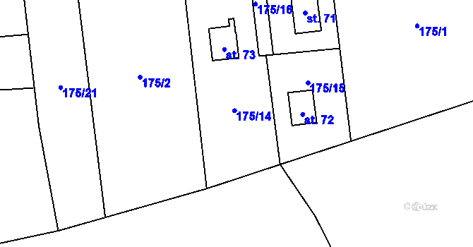 Parcela st. 175/14 v KÚ Chomle, Katastrální mapa