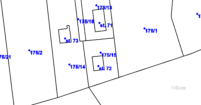 Parcela st. 175/15 v KÚ Chomle, Katastrální mapa