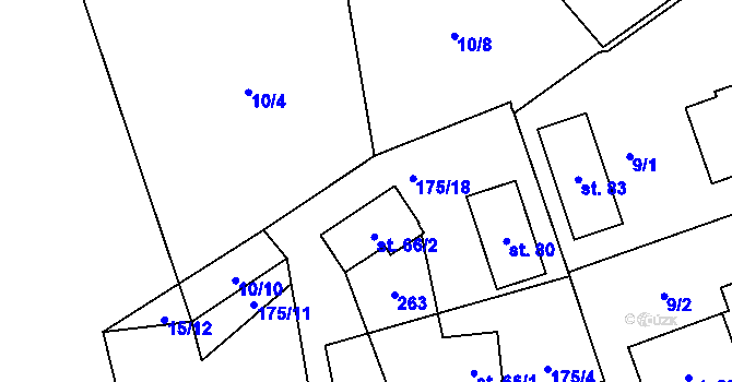 Parcela st. 10/9 v KÚ Chomle, Katastrální mapa