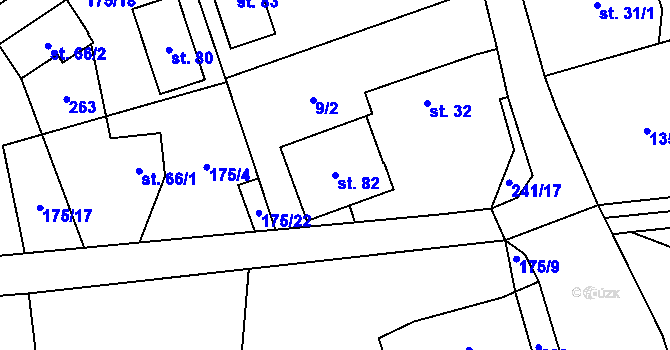 Parcela st. 82 v KÚ Chomle, Katastrální mapa