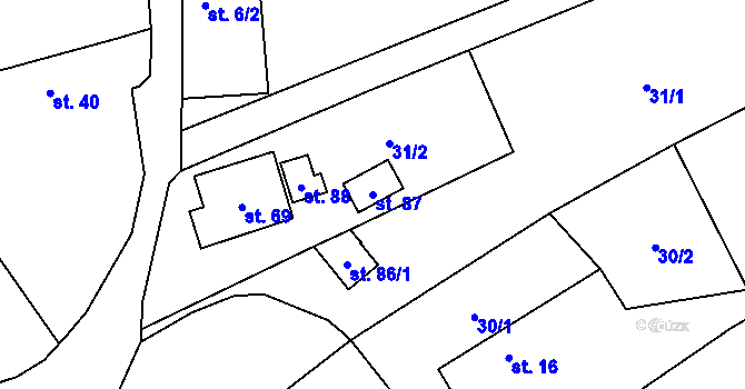 Parcela st. 87 v KÚ Chomle, Katastrální mapa