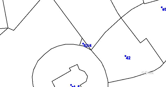 Parcela st. 62/4 v KÚ Chomle, Katastrální mapa