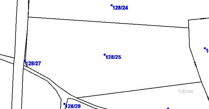 Parcela st. 128/25 v KÚ Chomle, Katastrální mapa
