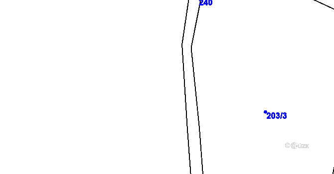Parcela st. 203/1 v KÚ Chomle, Katastrální mapa