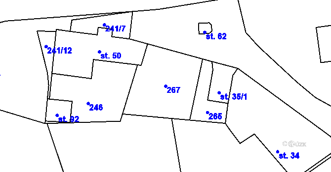 Parcela st. 267 v KÚ Chomle, Katastrální mapa