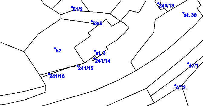 Parcela st. 95 v KÚ Chomle, Katastrální mapa