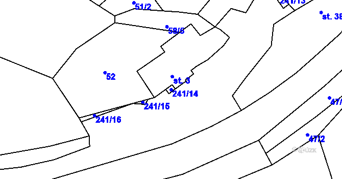 Parcela st. 241/14 v KÚ Chomle, Katastrální mapa