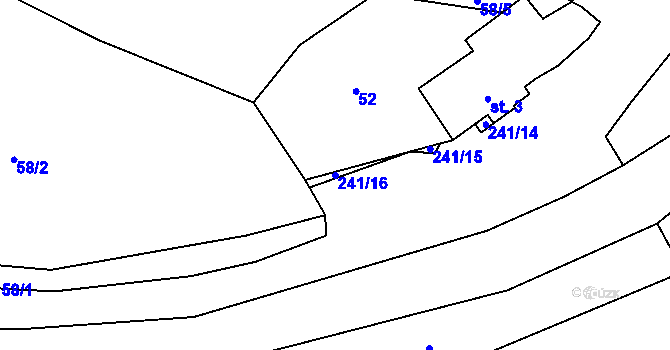 Parcela st. 241/16 v KÚ Chomle, Katastrální mapa