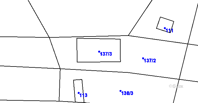 Parcela st. 137/3 v KÚ Vejvanov, Katastrální mapa