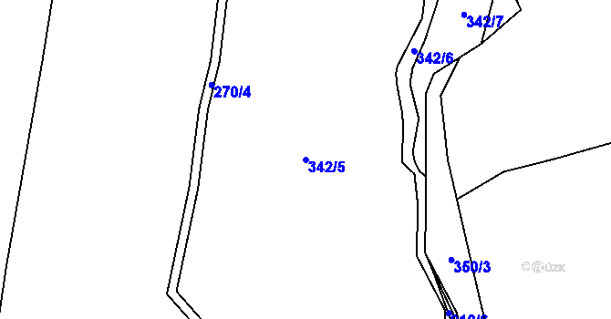 Parcela st. 342/5 v KÚ Vejvanov, Katastrální mapa