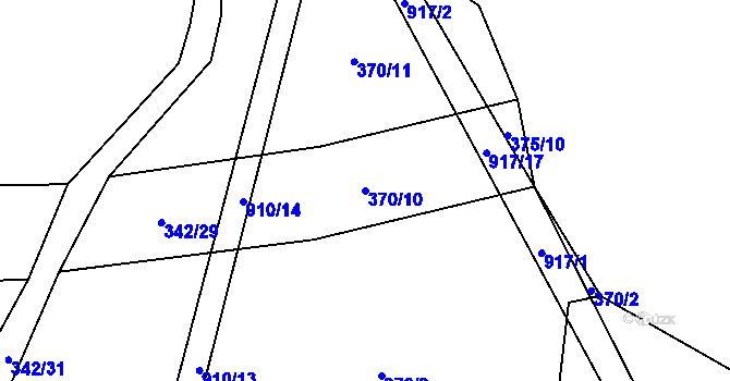 Parcela st. 370/10 v KÚ Vejvanov, Katastrální mapa