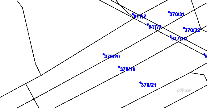 Parcela st. 370/20 v KÚ Vejvanov, Katastrální mapa