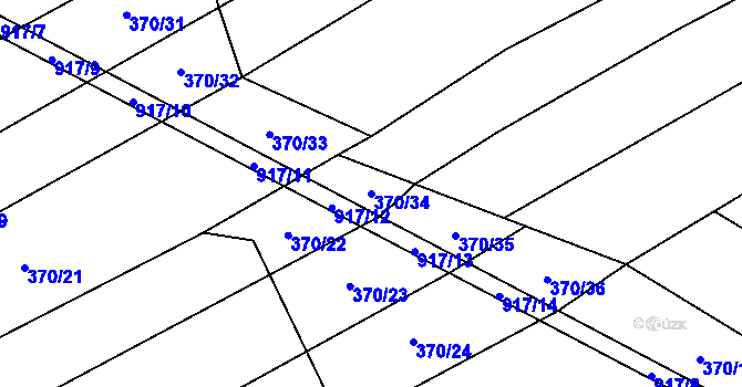 Parcela st. 370/34 v KÚ Vejvanov, Katastrální mapa