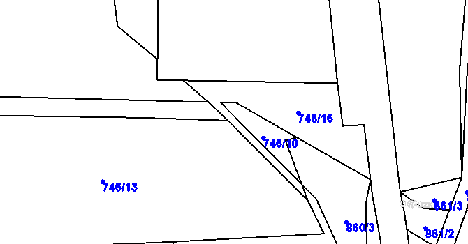 Parcela st. 746/8 v KÚ Vejvanov, Katastrální mapa