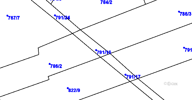 Parcela st. 791/16 v KÚ Vejvanov, Katastrální mapa