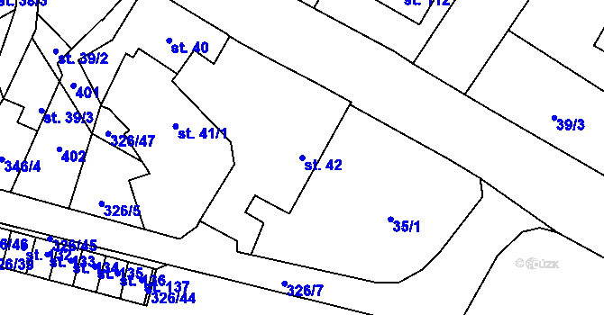 Parcela st. 42 v KÚ Vejvanovice, Katastrální mapa