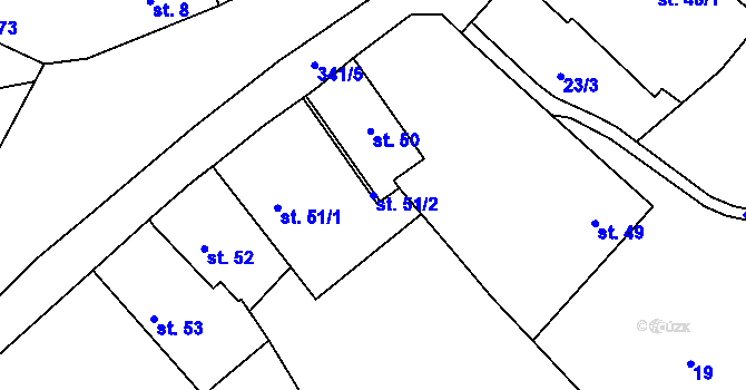 Parcela st. 51/2 v KÚ Vejvanovice, Katastrální mapa