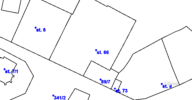 Parcela st. 66 v KÚ Vejvanovice, Katastrální mapa