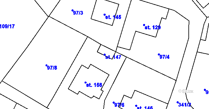 Parcela st. 147 v KÚ Vejvanovice, Katastrální mapa