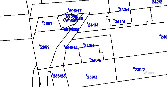 Parcela st. 240/4 v KÚ Velatice, Katastrální mapa