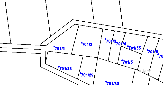 Parcela st. 701/2 v KÚ Velatice, Katastrální mapa