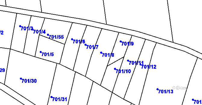 Parcela st. 701/8 v KÚ Velatice, Katastrální mapa
