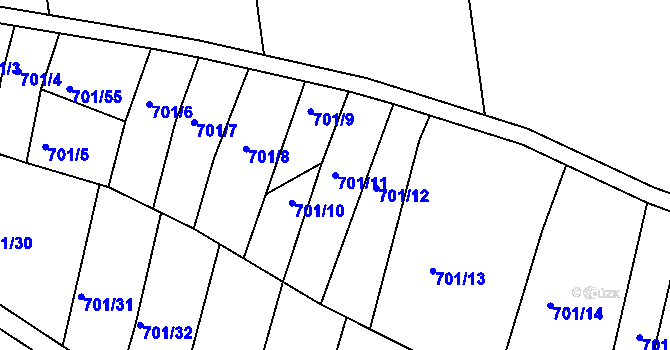 Parcela st. 701/11 v KÚ Velatice, Katastrální mapa