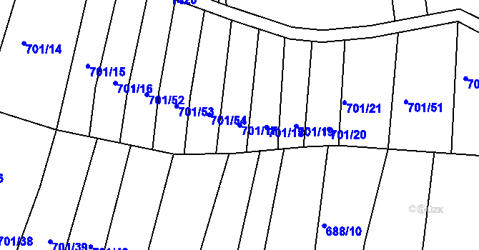 Parcela st. 701/17 v KÚ Velatice, Katastrální mapa