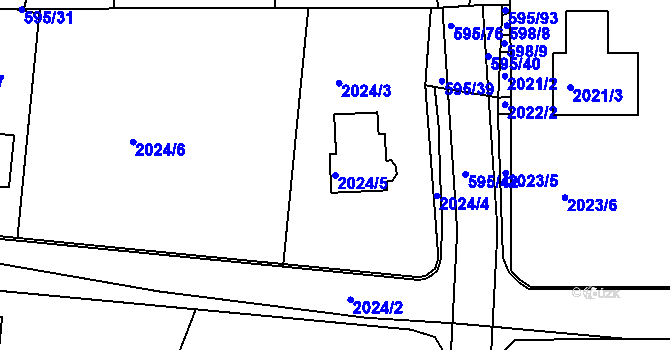 Parcela st. 2024/5 v KÚ Velatice, Katastrální mapa