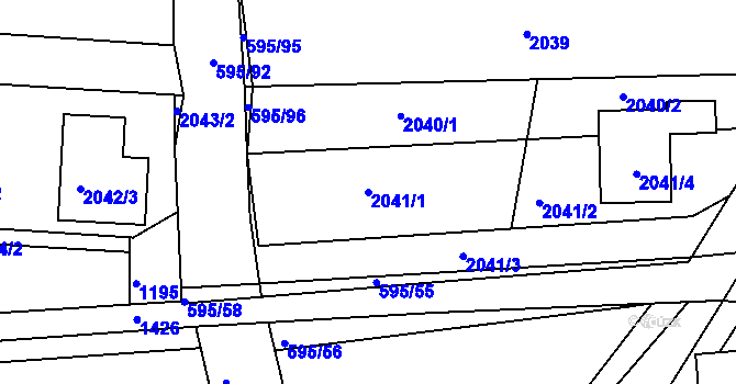 Parcela st. 2041/1 v KÚ Velatice, Katastrální mapa