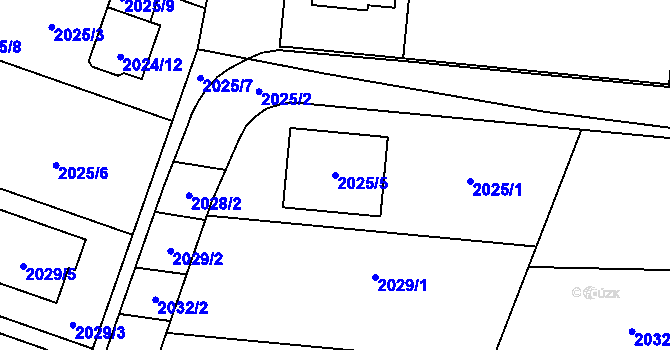 Parcela st. 2025/5 v KÚ Velatice, Katastrální mapa