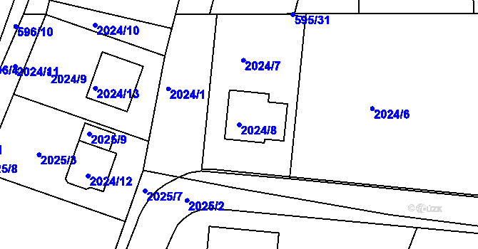 Parcela st. 2024/8 v KÚ Velatice, Katastrální mapa