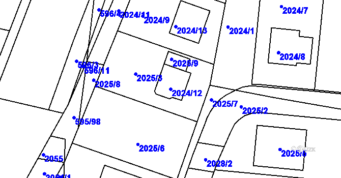 Parcela st. 2024/12 v KÚ Velatice, Katastrální mapa