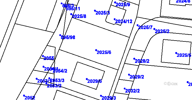 Parcela st. 2025/6 v KÚ Velatice, Katastrální mapa