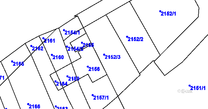 Parcela st. 2152/3 v KÚ Velatice, Katastrální mapa