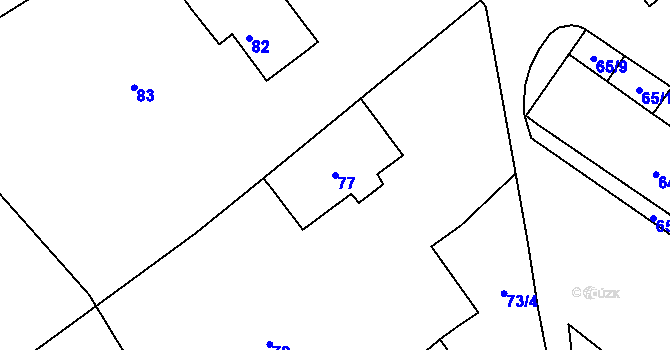 Parcela st. 77 v KÚ Velehrad, Katastrální mapa