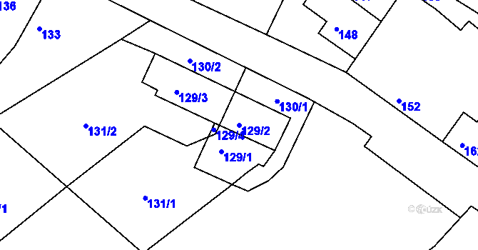Parcela st. 129/2 v KÚ Velehrad, Katastrální mapa