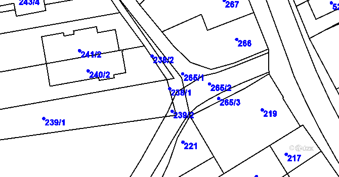 Parcela st. 238/1 v KÚ Velehrad, Katastrální mapa
