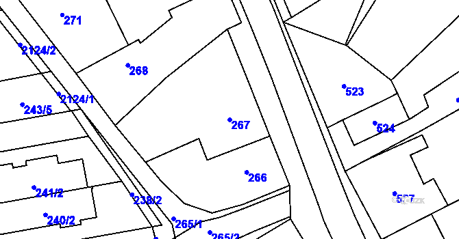 Parcela st. 267 v KÚ Velehrad, Katastrální mapa