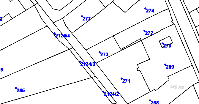 Parcela st. 273 v KÚ Velehrad, Katastrální mapa