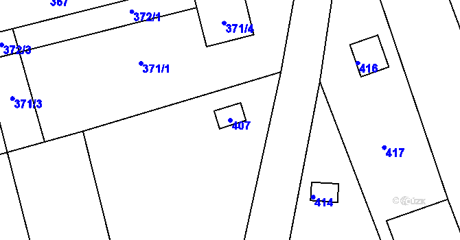 Parcela st. 407 v KÚ Velehrad, Katastrální mapa