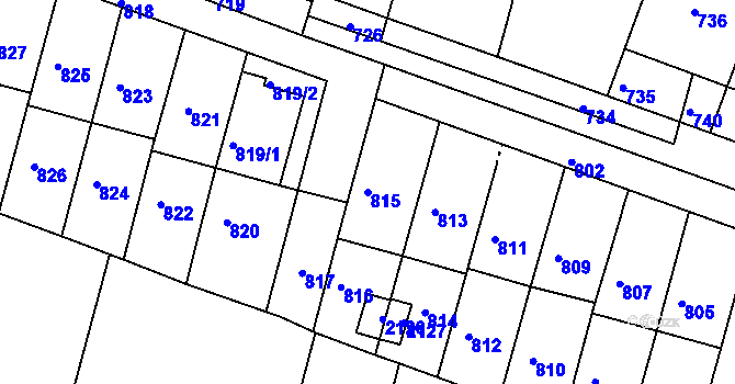 Parcela st. 815 v KÚ Velehrad, Katastrální mapa