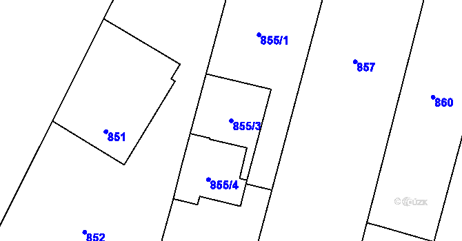 Parcela st. 855/3 v KÚ Velehrad, Katastrální mapa